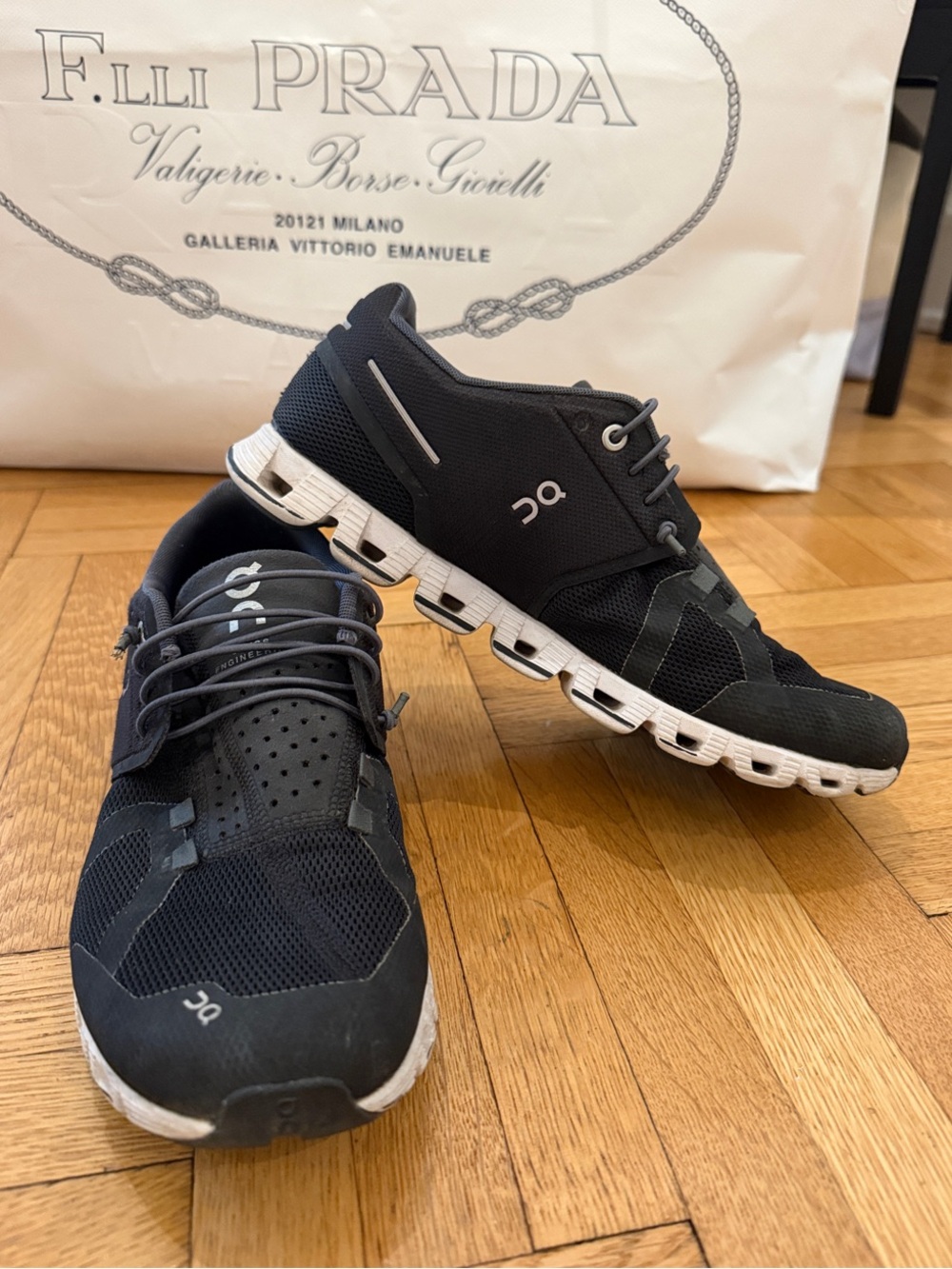 On Running Women’s Black and White Cloudtec Sneakers